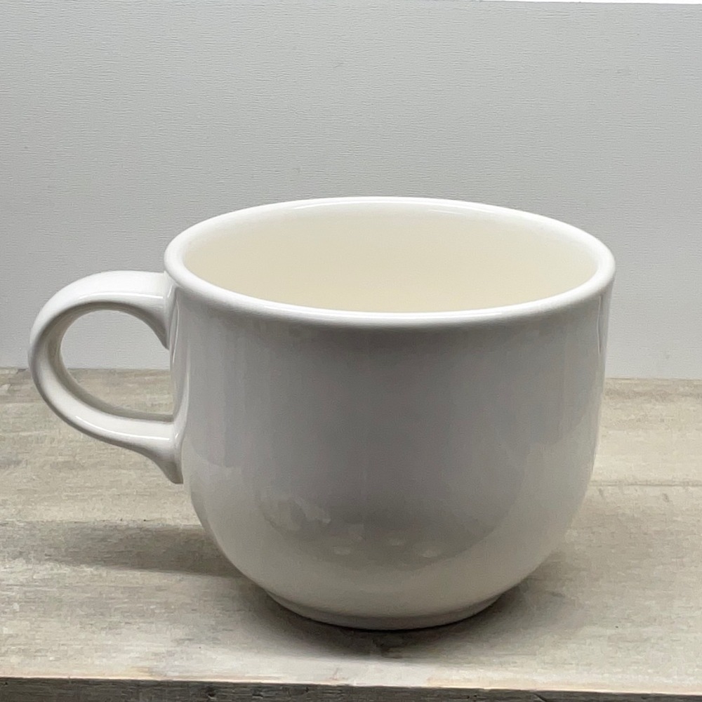 Mainstays White Ceramic Coffee Mugs Set of 7 Round Glossy Minimalist Cups